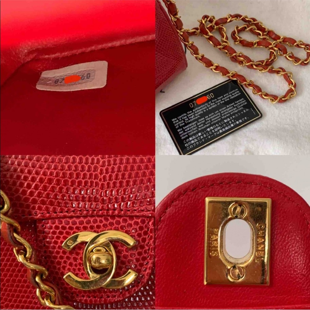 RARE Chanel Red Lizard square mini collectible - Picture 12 of 16